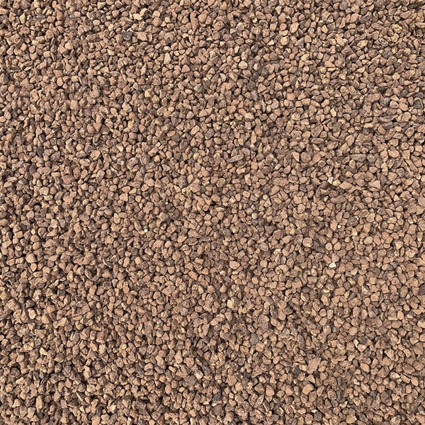 pea gravel typically comes in natural earth tones like brown, tan, and grey